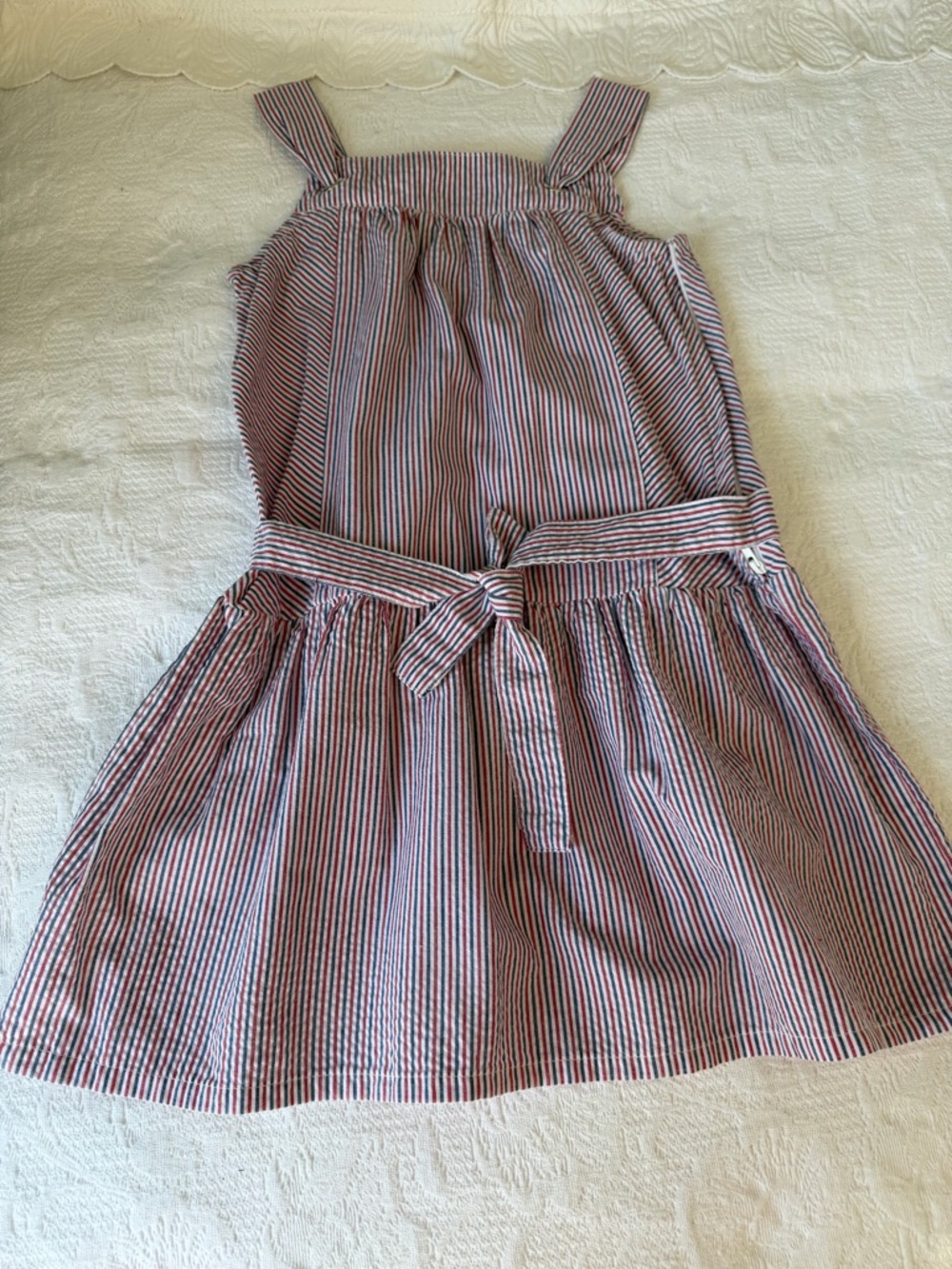 CPC Girls Striped Red & Blue Girls' Sleeveless Belted Dress Size 7